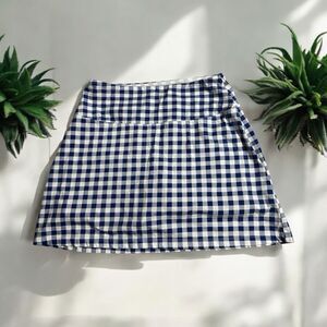 Slender Shapes Blue & White‎ Gingham Checked Tennis Casual Skorts PS